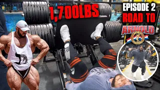 BIG RAMY 1,700LBS LEG PRESS | ROAD TO ARNOLD 2020 | 8 WEEKS OUT | EPISODE 2