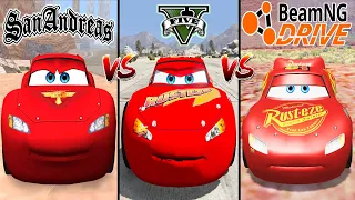 GTA San Andreas Lightning McQueen VS GTA 5 Lightning McQueen VS BeamNG McQueen - Which is best?