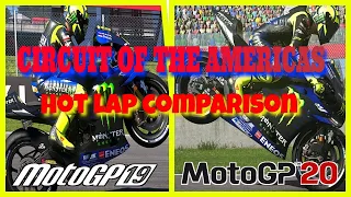 MotoGP 20 vs MotoGP 19 hot lap direct comparison COTA | Drizzmeister RR