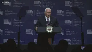 Vice President Mike Pence in town for campaign event