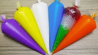 Making Crunchy Slime with Piping Bags for Satisfying