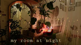 room tour at night (hippie, boho, vintage & cosy)