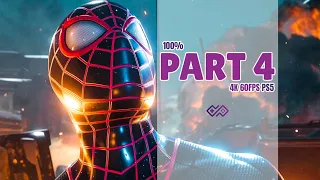 SPIDER MAN MILES MORALES - 100% Walkthrough No Commentary - PART 4 [4K 60 FPS PS5]