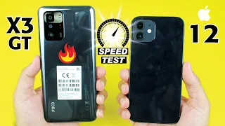 Poco X3 GT vs iPhone 12 SPEED TEST! Dimensity 1100 vs A14 Bionic😱