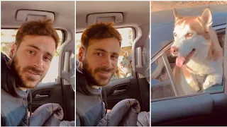 Stjepan Hauser playing with lily dog and going his mother home