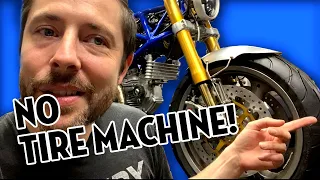 How I mount and balance motorcycle tires by hand! No tire machine necessary😱