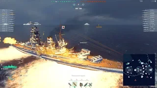 World of Warships Линкор NAGATO В бою