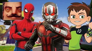 Hello Neighbor - New Neighbor Ant-Man Scary Teacher Spider-Man Ben 10 History Gameplay Walkthrough