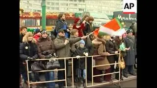 St Patrick's day parade through Moscow streets