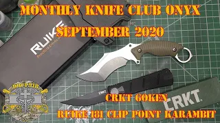 Monthly Knife Club Onyx - September 2020 - CRKT Goken Folder & Ruike 181 Clip Point Karambit