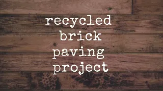 A little recycled brick paving project.