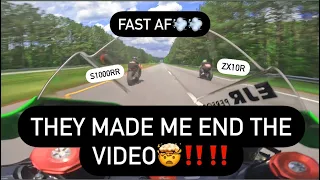 INSANELY FAST BMW S1000RR and KAWASAKI ZX10R DESTROYS ME!!! | ZX10R vs HAYABUSA vs GSXR1000R vs R1