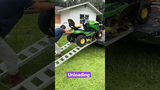 How to unload riding lawn tractor from F-150