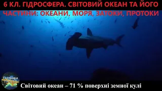 Географія. 6 кл. Урок 42. Гідросфера. Світовий океан та його частини: океани, моря, затоки, протоки