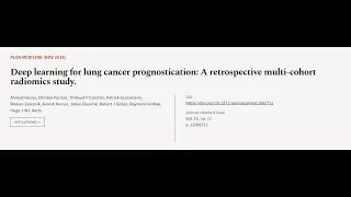 Deep learning for lung cancer prognostication: A retrospective multi-cohort radiomics... | RTCL.TV