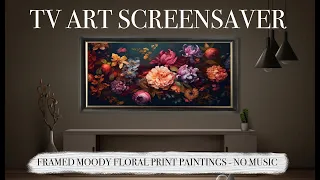 TV ART SCREENSAVER 2023 - Framed, Oil Painted Floral Vintage Art - 4k