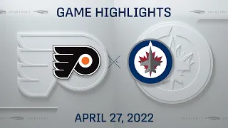 NHL Highlights | Flyers vs. Jets - Apr 27, 2022