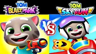 Talking Tom Sky Run vs Talking Tom Blast Park Boss Fight GAMEPLAY