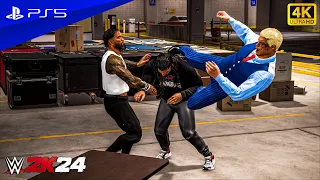 Jey Uso & Cody Destroys Reigns & Jimmy at Backstage | WWE 2K24 Gameplay | PS5™ [4K60]