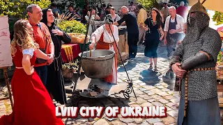 Lviv👀Market Squares: Charity Medieval Fair [4k Virtual Walk] 2024