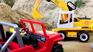 Rescue Man With Police Car and Fire Truck  From House Fire | Toy Car Story