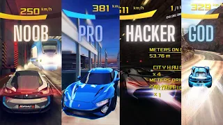 Asphalt 8 Noob vs Pro vs Hacker vs God