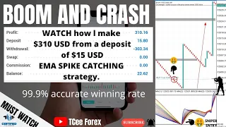 EMA spike catching strategy Boom and Crash 99,9% accurate Real Account Trades..MUST WATCH!!