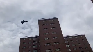 Navy Jet Almost Hits Building!