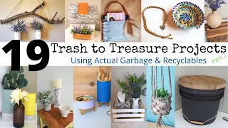 19 TRASH to TREASURE PROJECTS | Home Decor Using Garbage | Recycle Re-purpose  DIY Up-cycle No waste