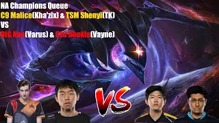 NA Champions Queue Vod - C9 Malice(Kha'zix) & TSM Shenyi(TK) VS DIG Neo(Varus) & CLG Dhokla(Vayne)