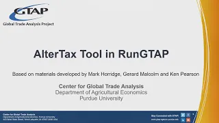 AlterTax Tool in RunGTAP (Part 2)