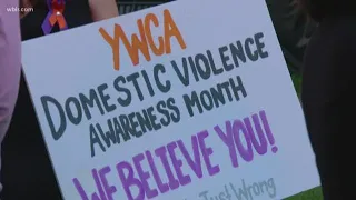 Dozens honor domestic violence victims at Krutch Park
