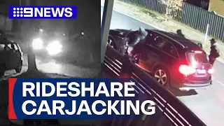 Teens charged after alleged Melbourne rideshare carjacking | 9 News Australia
