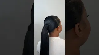 Easy 3 Part Sleek Ponytail On Natural Hair #sleekponytail #hairtutorial #naturalhair