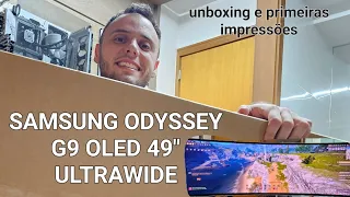 INCRÍVEL!! 49" Samsung Odyssey G9 OLED - Unboxing e primeiras impressões