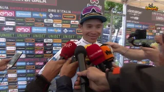 Miguel Angel Lopez "En busca del Podium" - Entrevista llegada a meta - Etapa 18 - Giro Italia 2019