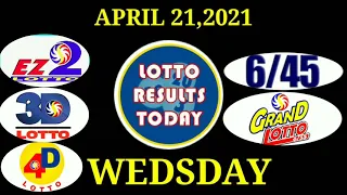 APRIL 21,2021 LOTTO RESULTS TODAY 2D 3D 4D 6/45 6/55