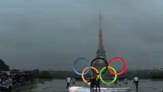 Paris unveils Olympic rings after IOC awards 2024 Games