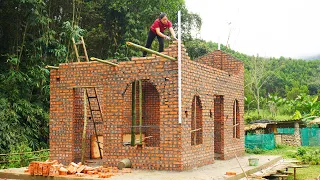 Marveled At The Girl's Skill in Building Houses With Bricks and Cement - Building New House 2024