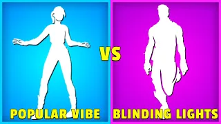 Popular Vibe VS Blinding Lights in Fortnite Emotes Battle! (The Weeknd)