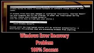 Windows Error Recovery Problem 100% Success.. Just 2 min problem solved. No Formatting, No Repair