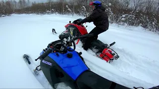 🛷 Прохват до базы "Трёхгорье". Попал в наледь. Пухляк. YAMAHA 3t PRO