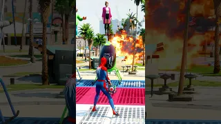 GTA 5 Epic Ragdolls: Spiderman Vs Motu Patlu ep.143 😱 | #shorts