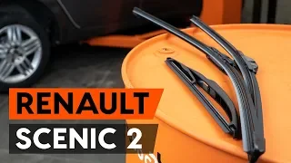 How to change wipers blades / window wipers RENAULT SCENIC 2 (JM) [TUTORIAL AUTODOC]