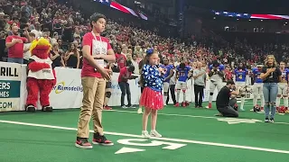 McKenzie Bartholomew sings the National Anthem at the Jacksonville Sharks game 5-18-24