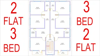 HOUSE PLAN DESIGN | EP 220 | 1600 SQUARE FEET TWO-UNIT HOUSE PLAN | LAYOUT PLAN