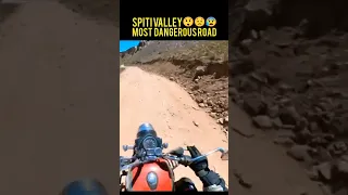 Spiti valley 😍most dangerous 😨😱road tripe #shorts #shortsvideo #short #youtubeshorts #rider #bike