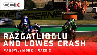 Razgatlioglu and Lowes CRASH in Race 2 💥 | #AUSWorldSBK