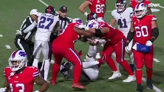 fight breaks out with the Bills at the goal line