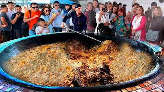 The largest wedding pilaf in Uzbekistan is 3000 kg ! daily street food